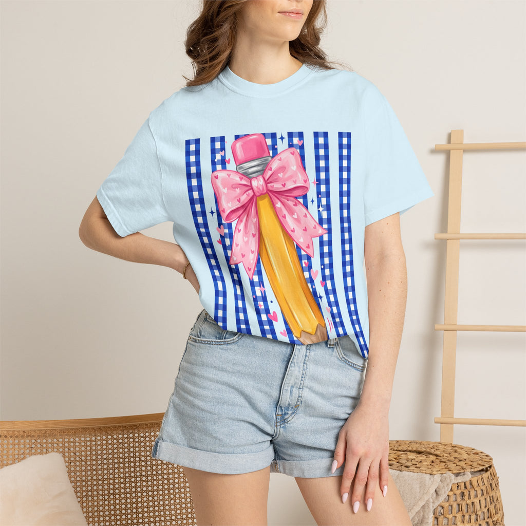 Pencil bow teacher T-shirt