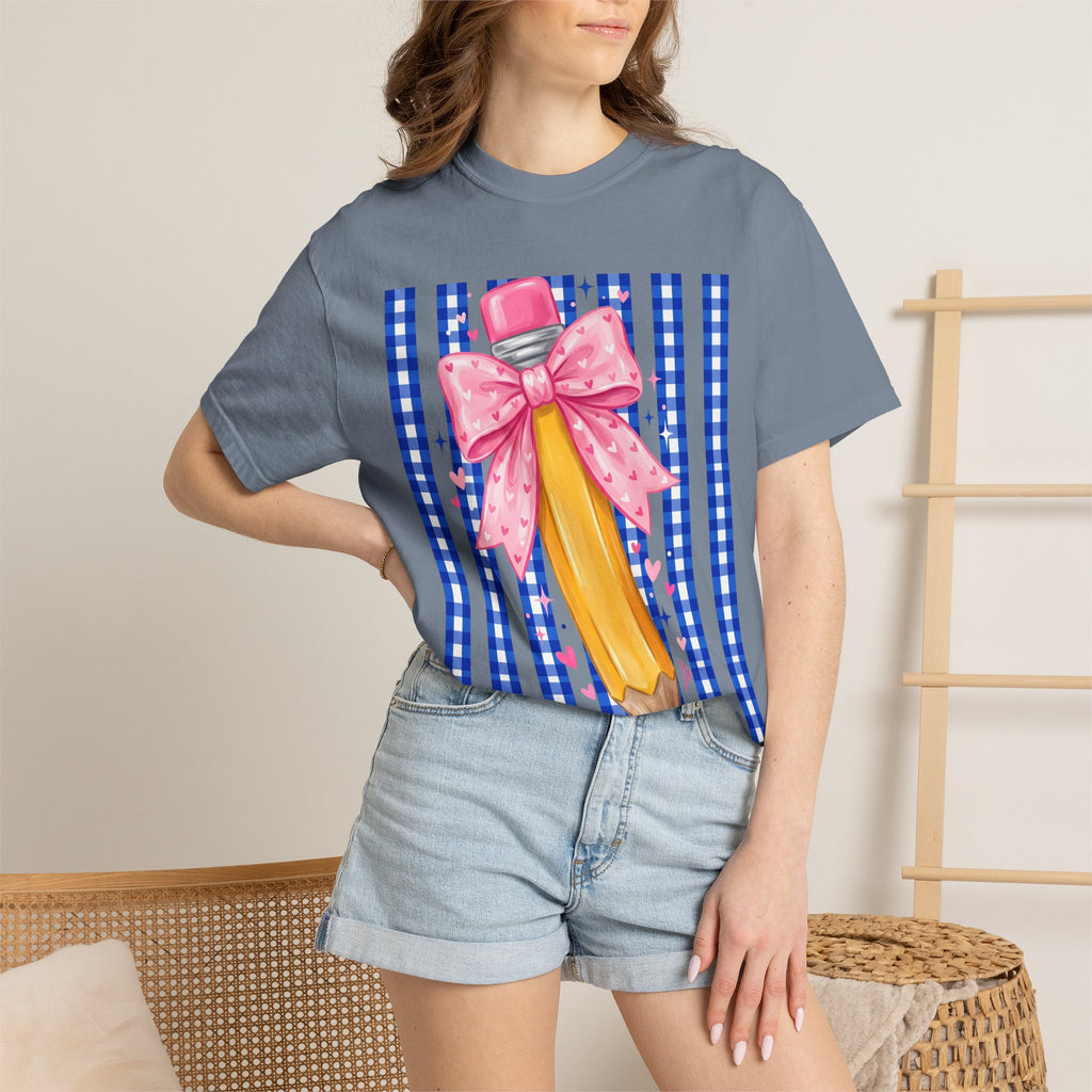 Pencil bow teacher T-shirt