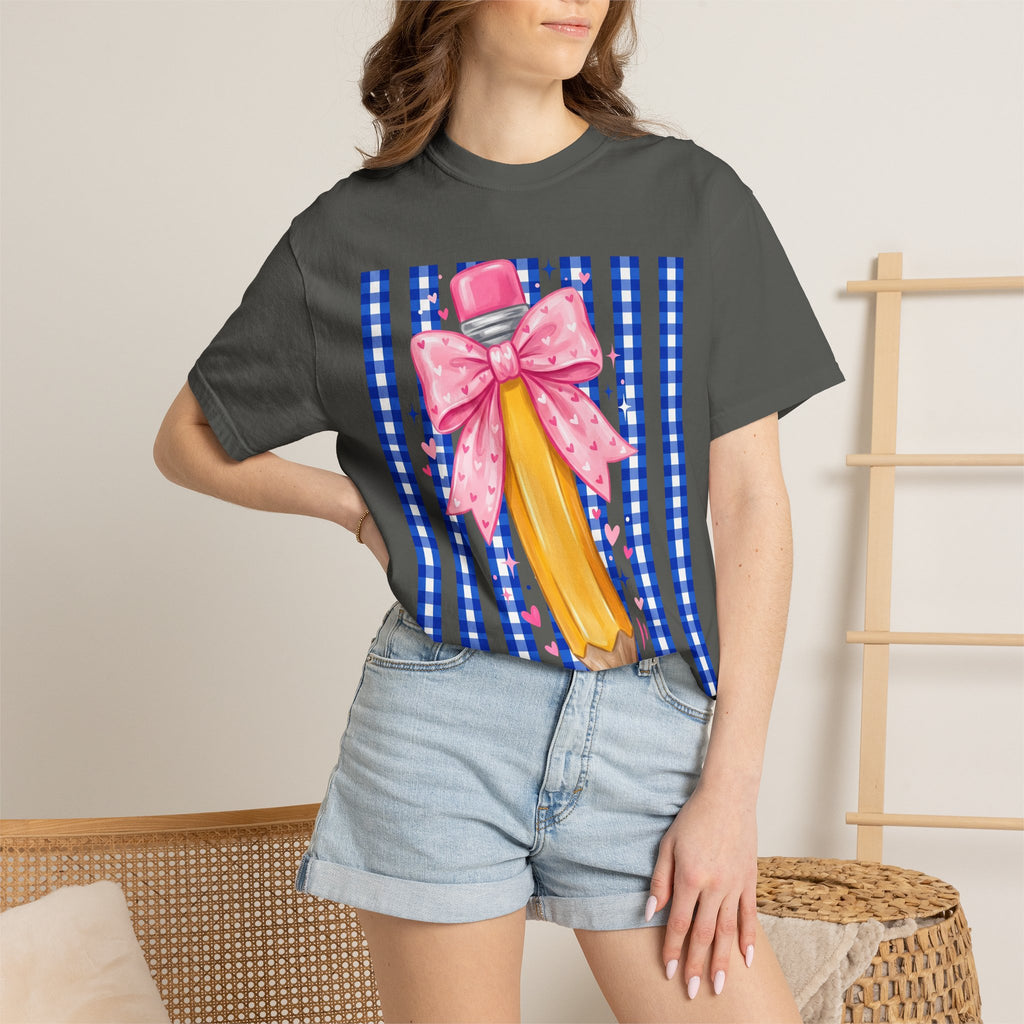 Pencil bow teacher T-shirt