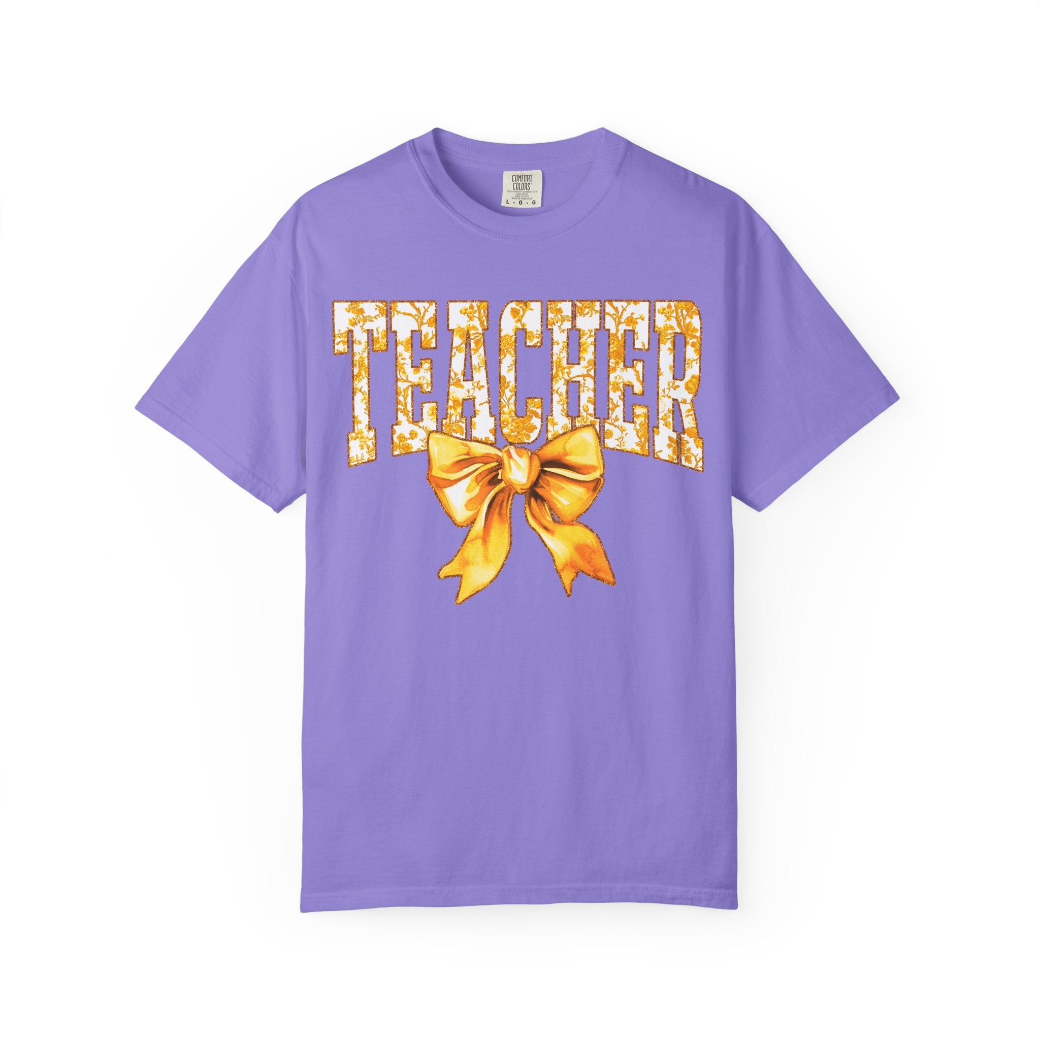 Yellow floral teacher T-shirt