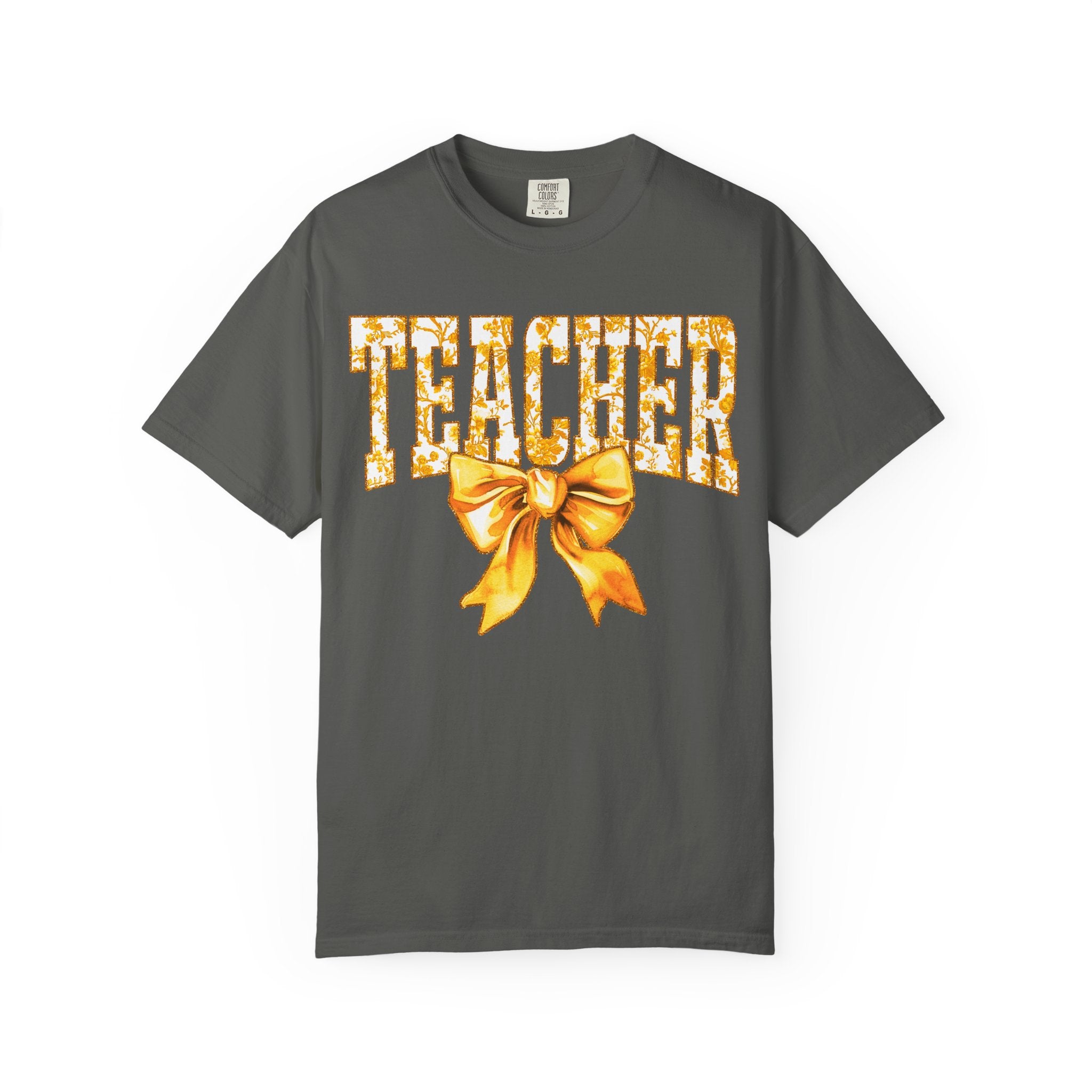 Yellow floral teacher T-shirt