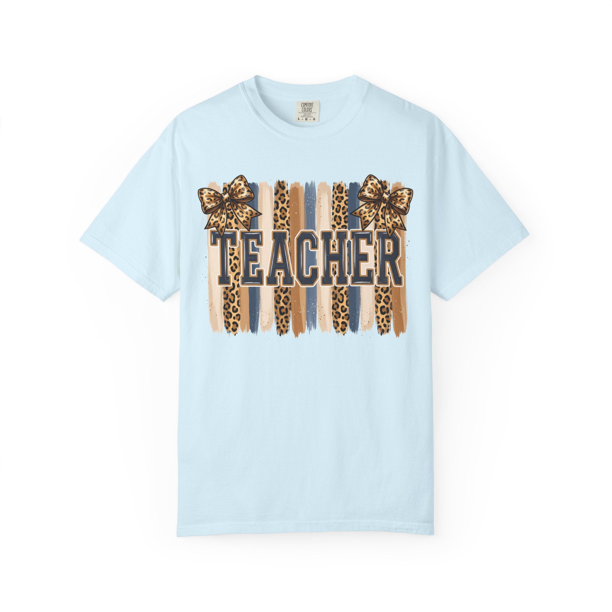 Teacher Leopard Print Striped T-Shirt