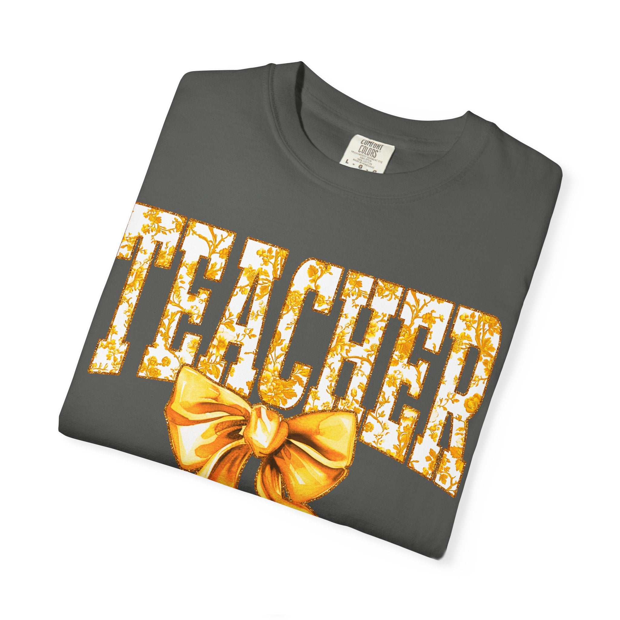 Yellow floral teacher T-shirt