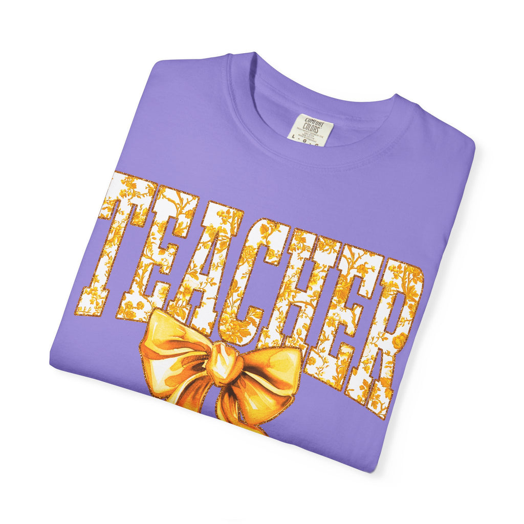 Yellow floral teacher T-shirt
